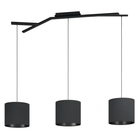 Suspensie Eglo Balnario 39886, E27 3X40W, Textil, Negru