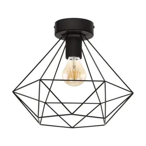 Plafoniera Vintage Eglo Tarbes 43004, E27 1X60W Ø325Mm, Otel, Negru