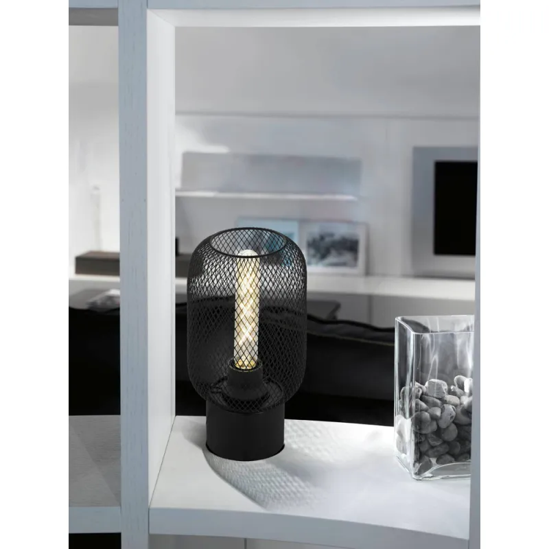 Veioza Vintage Eglo Wrington 43096, E27 1X60W Ø150Mm, Otel, Negru