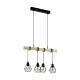 Suspensie Vintage Eglo Townshend 5 43132, E27 4X60W, Lemn, Maro, Negru