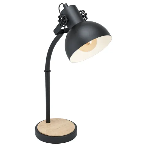 Veioza Vintage Eglo Lubenham 43165, E27 1X28W, Lemn, Maro, Negru