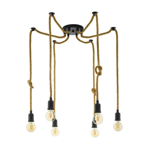 Suspensie Vintage Eglo Rampside 43195, E27 6X28W Ø180Mm, Otel, Negru