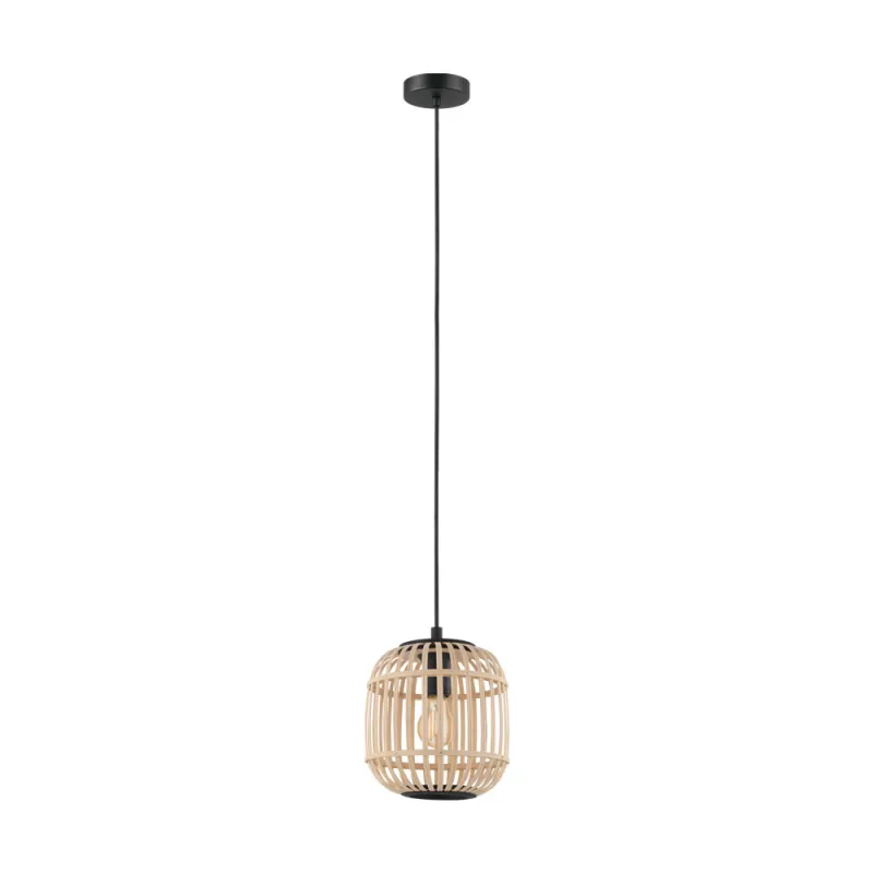 Pendul Vintage Eglo Bordesley 43231, E27 1X28W Ø210Mm, Natur