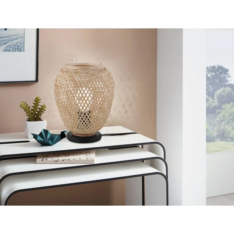 Veioza Vintage Eglo Dembleby 43263, E27 1X40W Ø200Mm, Lemn, Natur