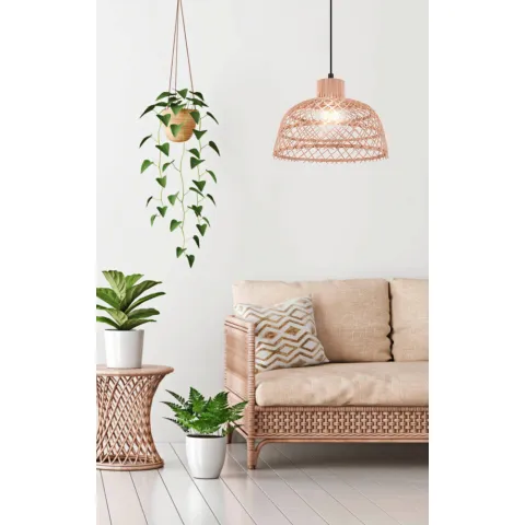 Pendul Vintage Eglo Ausnby 43285, E27 1X40W Ø370Mm, Natur