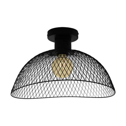 Plafoniera Vintage Eglo Pompeya 43303, E27 1X60W, Otel, Negru