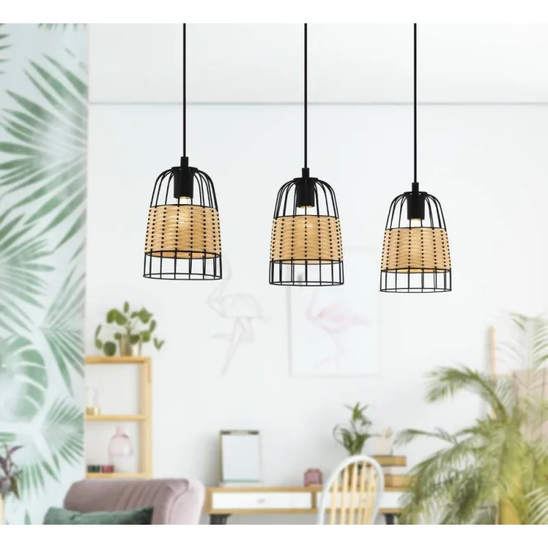 Lustra 43313 Lustră Anwick 3Xe27 Ip20 43313 Eglo, Scandinav, E27, Negru