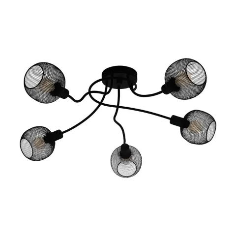 Plafoniera Vintage Eglo Wrington 1 43374, E14 5X40W Ø755Mm, Otel, Negru