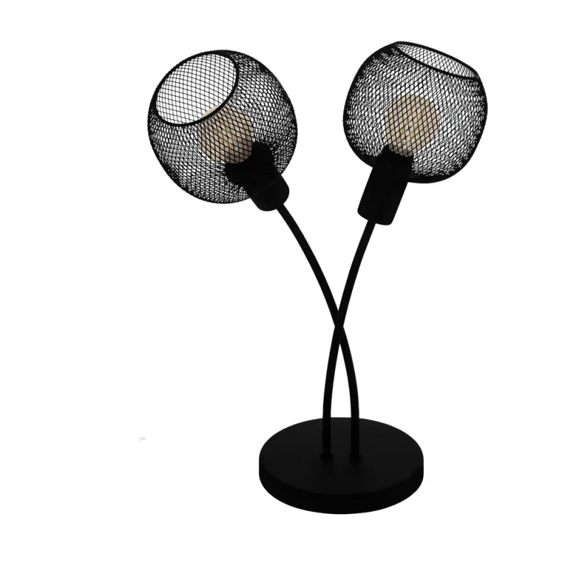 Veioza Vintage Eglo Wrington 1 43376, E14 2X40W, Otel, Negru