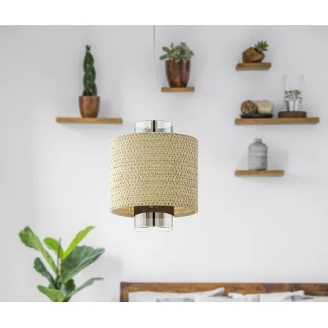 Pendul Vintage Eglo Mediouna 43393, E27 1X40W Ø230Mm, Auriu, Maro