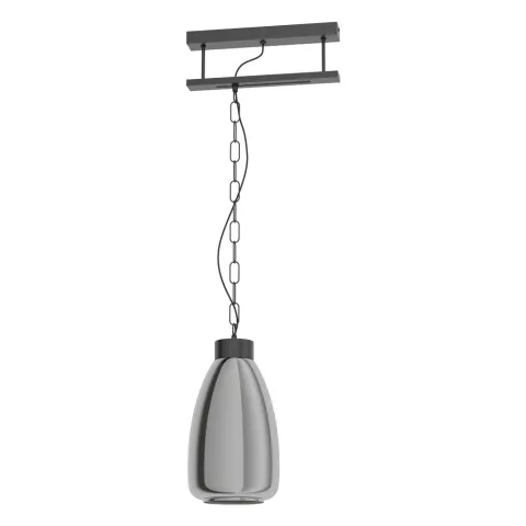 Pendul Vintage Eglo Brickfield 43394, E27 1X40W, Negru Transparent