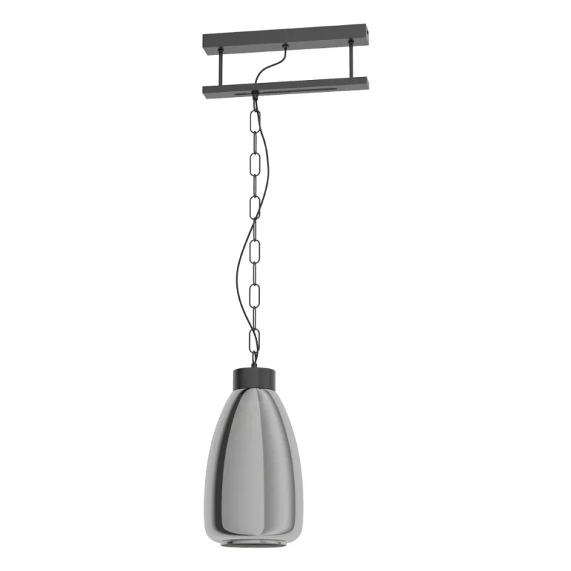 Pendul Vintage Eglo Brickfield 43394, E27 1X40W, Negru Transparent