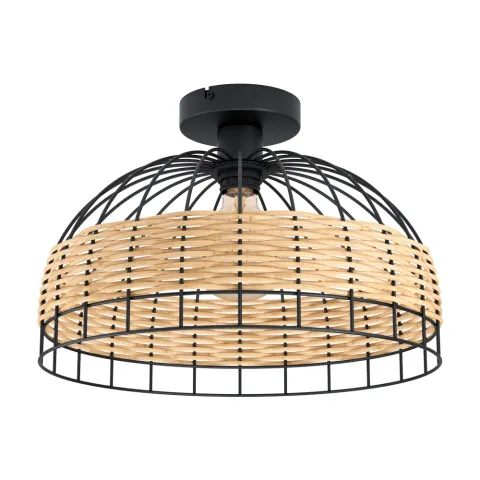 Plafoniera Vintage Eglo Anwick 43398, E27 1X60W Ø380Mm, Otel, Natur