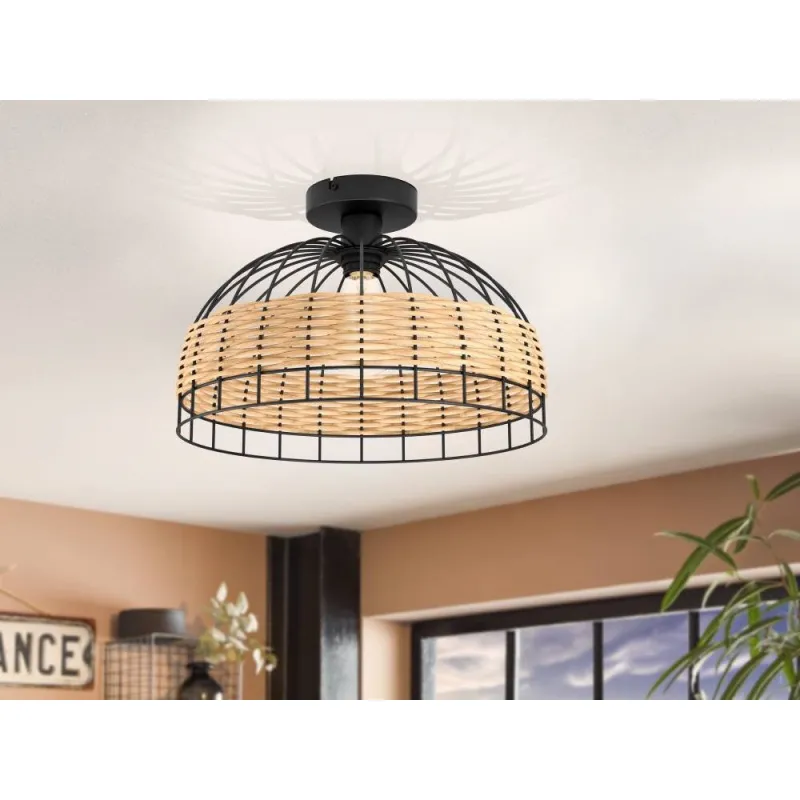Lustra Plafon 43398 Plafonieră Anwick E27 Ip20 43398 Eglo, Scandinav, E27, Negru