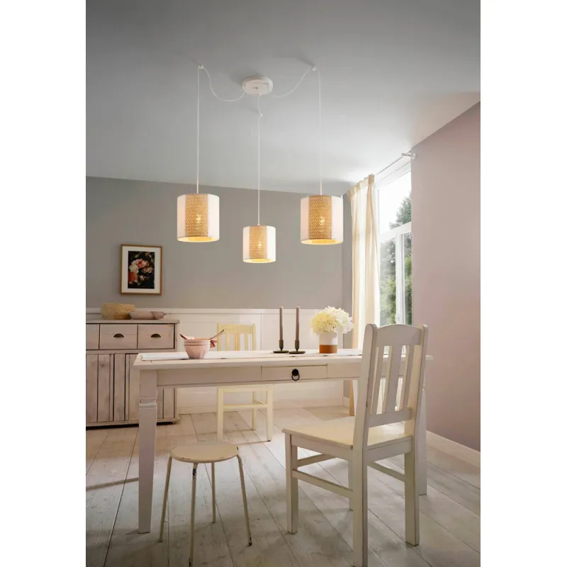 Suspensie Vintage Eglo Arnhem 43403, E27 3X40W Ø960Mm, Otel, Alb, Maro