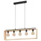 Suspensie Vintage Eglo Famborough 43414, E27 5X40W, Lemn, Negru, Natur