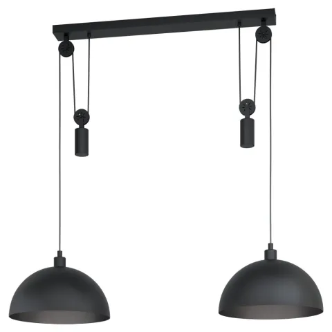 Suspensie Vintage Eglo Winkworth 1 43436, E27 2X40W, Otel, Negru
