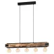 Suspensie Vintage Eglo Layham 43468, E27 5X60W, Lemn, Negru, Maro