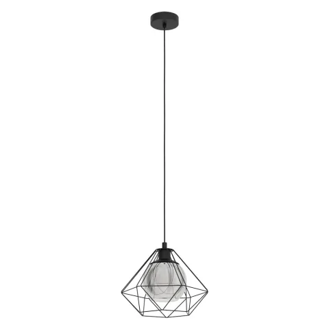 Pendul Vintage Eglo Vernham 43482, E27 1X40W Ø325Mm, Negru Transparent