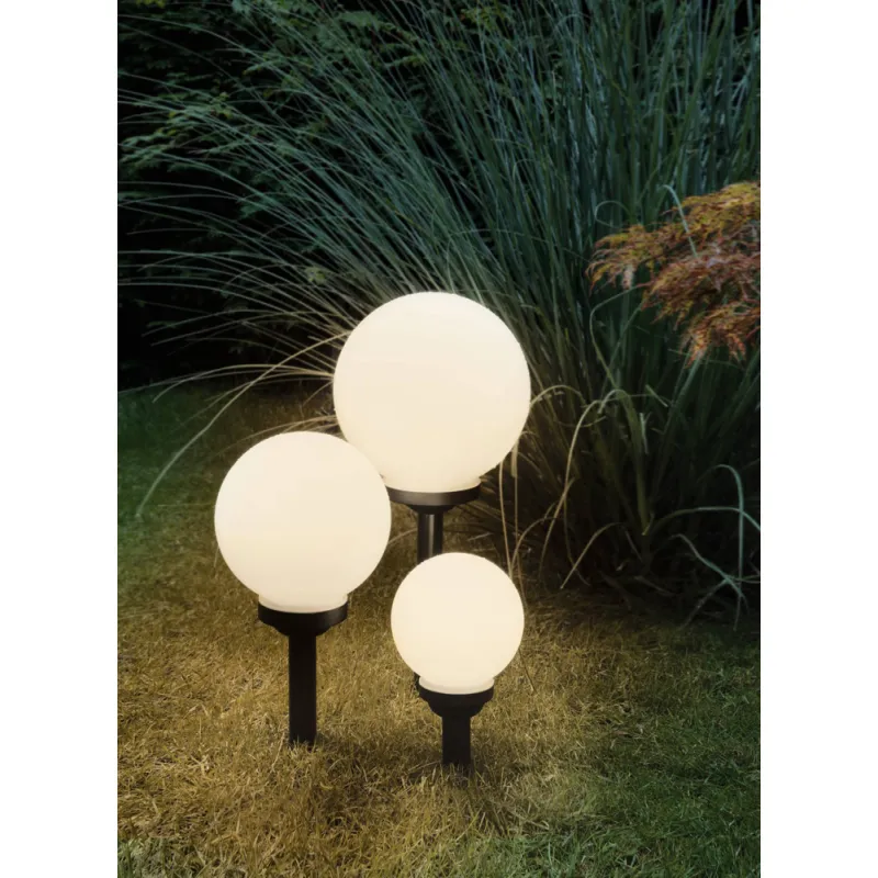 Set 3 Lampi Solare Led Eglo 48483 1X0.1W, Negru, Alb