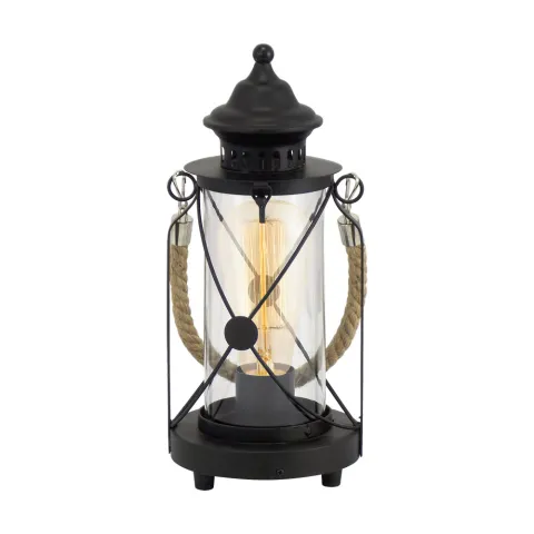 Veioza Vintage Eglo Bradford 49283, E27 1X60W Ø140Mm, Sticla, Negru