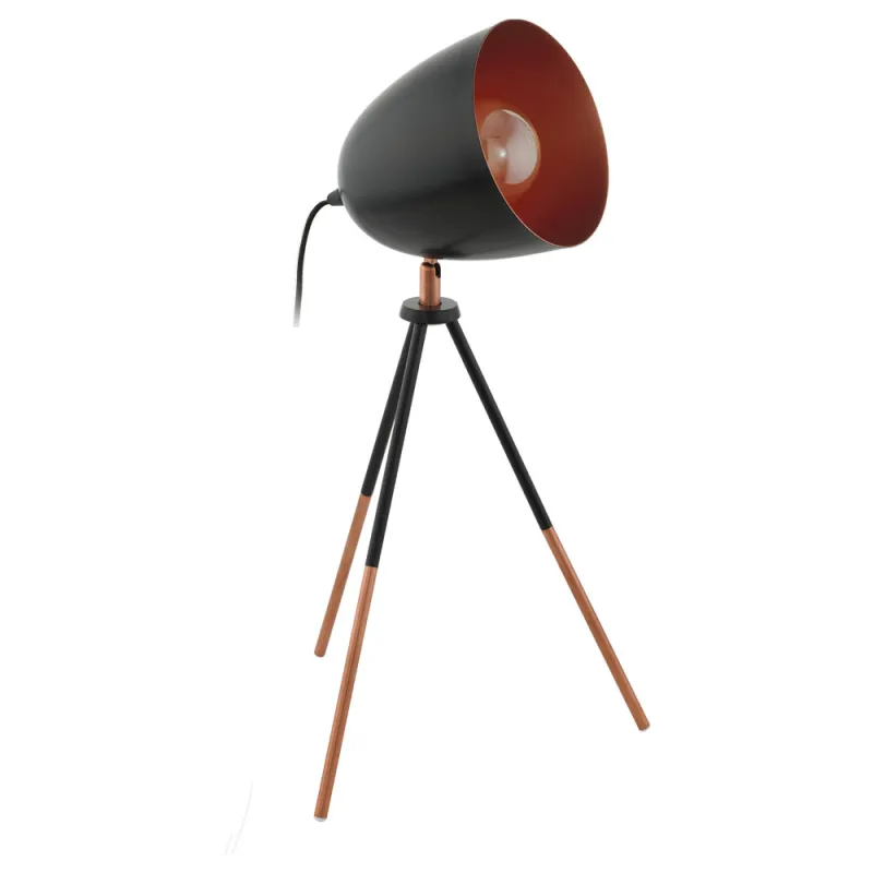 Veioza Vintage Eglo Chester 49385, E27 1X60W, Otel, Negru, Cupru