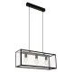 Suspensie Vintage Eglo Charterhouse 49393, E27 3X60W, Sticla, Negru