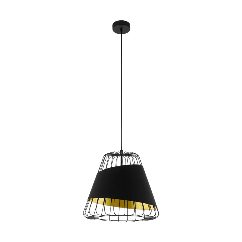 Pendul Vintage Eglo Austell 49446, E27 1X60W Ø360Mm, Auriu, Negru