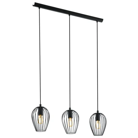 Suspensie Vintage Eglo Newtown 49478, E27 3X60W, Otel, Negru