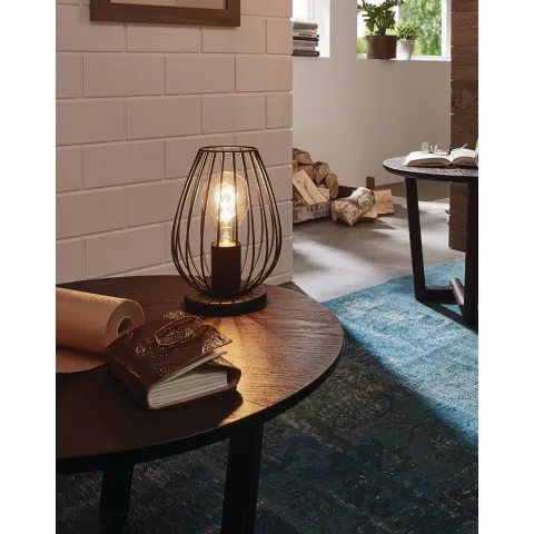 Veioza Vintage Eglo Newtown 49481, E27 1X60W Ø160Mm, Otel, Negru