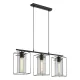 Suspensie Vintage Eglo Loncino 49496, E27 3X60W, Sticla, Negru