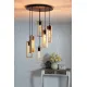 Suspensie Vintage Eglo Littleton 49549, E27 6X60W Ø500Mm, Lemn, Maro