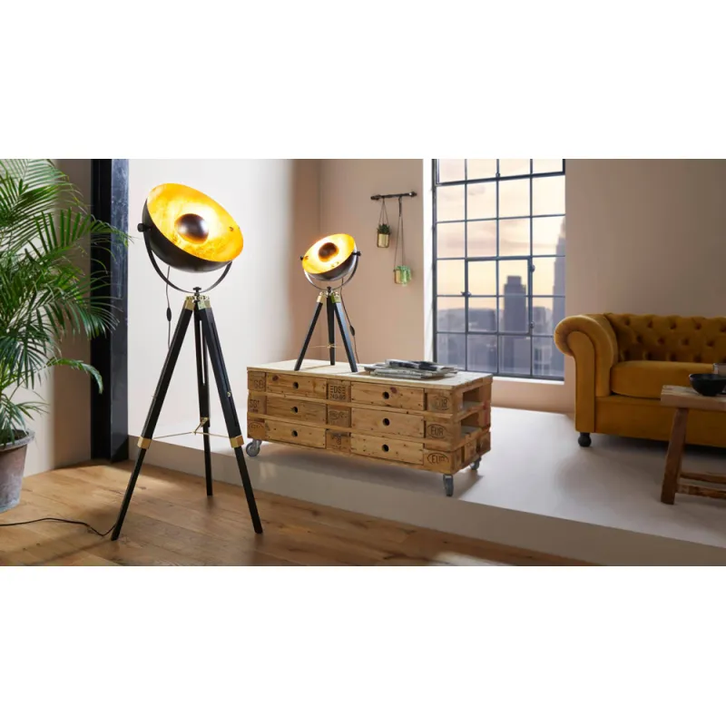 Veioza Vintage Eglo Covaleda 49617, E27 1X60W Ø380Mm, Lemn, Alama, Auriu, Negru