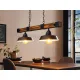 Suspensie Vintage Eglo Oldbury 49684, E27 2X60W, Lemn, Maro Rustic, Negru