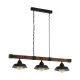 Suspensie Vintage Eglo Oldbury 49685, E27 3X60W, Lemn, Maro Rustic, Negru