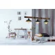 Suspensie Vintage Eglo Oldbury 49685, E27 3X60W, Lemn, Maro Rustic, Negru