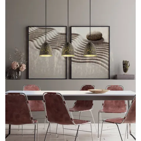 Suspensie Vintage Eglo Safi 49871, E27 3X60W, Otel, Auriu, Maro