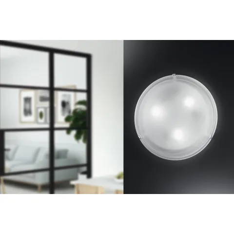 Plafoniera Eglo Salome 7186, E27 1X60W Ø300Mm, Sticla Alabastru, Crom