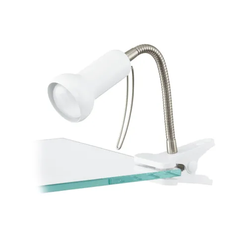 Veioza Eglo Fabio 81262, E14 1X40W, Otel, Plastic, Argintiu, Alb