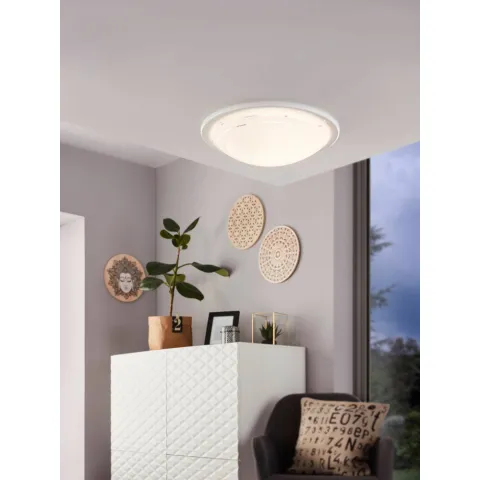 Plafoniera Eglo Planet 1 83153, E27 1X60W Ø290Mm, Sticla Lacuita, Alb