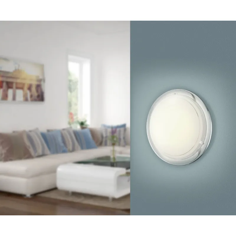 Plafoniera Eglo Planet 1 83155, E27 1X60W Ø290Mm, Sticla Lacuita, Crom