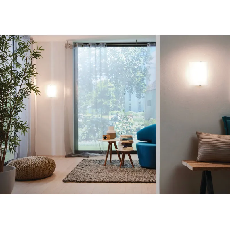 Aplica Eglo Grafik 84028, E27 1X60W, Sticla Satinata, Argintiu