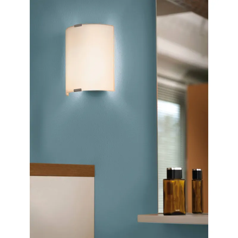 Aplica Eglo Grafik 84028, E27 1X60W, Sticla Satinata, Argintiu