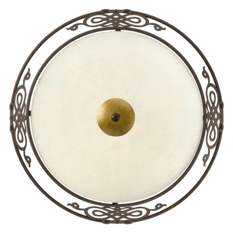 Plafoniera Eglo Mestre 86712, E27 2X60W Ø395Mm, Sticla, Auriu, Maro Antichizat