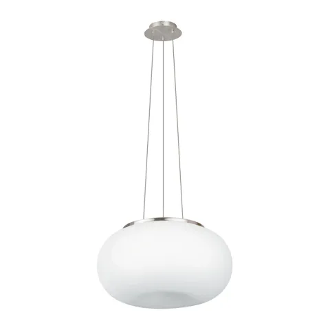 Suspensie Eglo Optica 86814, E27 2X60W Ø350Mm, Sticla Opal Mat, Nichel Mat