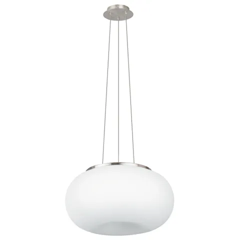 Suspensie Eglo Optica 86815, E27 2X60W Ø445Mm, Sticla Opal Mat, Nichel Mat