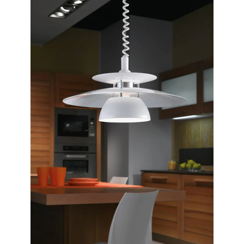Pendul Eglo Brenda 87055, E27 1X60W Ø430Mm, Alb