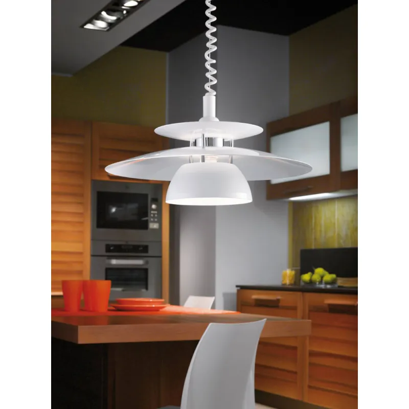 Pendul Eglo Brenda 87055, E27 1X60W Ø430Mm, Alb