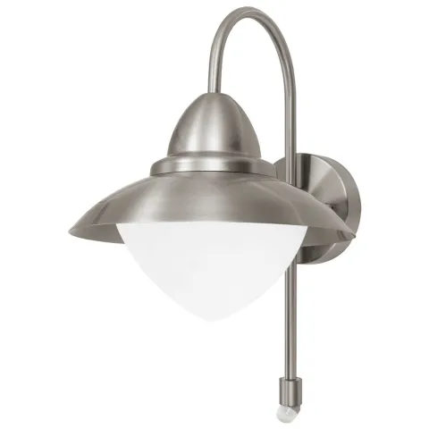 Aplica Exterior Eglo Sidney 87105, E27 1X60W Ip44 Ø275Mm, Sticla Opal Mat, Inox