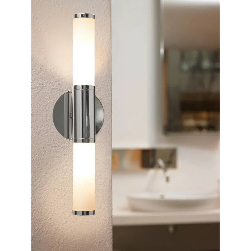 Aplica Baie Eglo Palmera 87219, E14 2X40W Ip44, Sticla Opal Mat, Crom